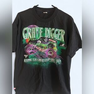 Grave Digger Monster Jam Graphic Tee Black Shirt Unisex